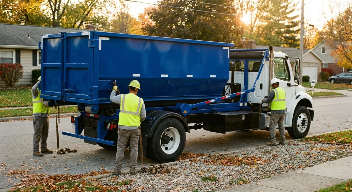 Roll-off dumpster delivery truck in Ontario, CA